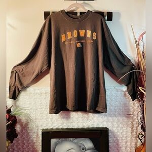 Vintage NFL Mens Extra Large Faded Cleveland Browns Spell Out Long Sleeve Tee